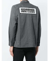 Camicia a maniche lunghe stampata grigio scuro di Neighborhood