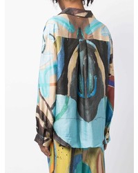 Camicia a maniche lunghe stampata multicolore di Bethany Williams
