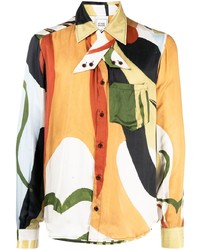 Camicia a maniche lunghe stampata multicolore di Bethany Williams