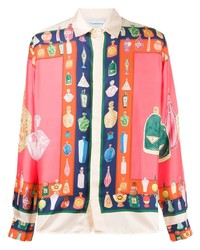 Camicia a maniche lunghe stampata multicolore di Casablanca