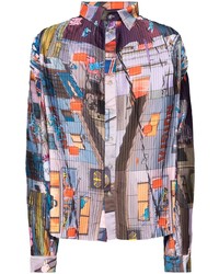 Camicia a maniche lunghe stampata multicolore di DUOltd