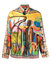 Camicia a maniche lunghe stampata multicolore di Givenchy