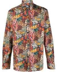 Camicia a maniche lunghe stampata multicolore di Karl Lagerfeld