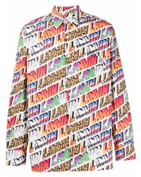 Camicia a maniche lunghe stampata multicolore di Lanvin