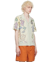Camicia a maniche lunghe stampata multicolore di Bode