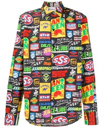 Camicia a maniche lunghe stampata multicolore di Sss World Corp