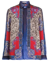 Camicia a maniche lunghe stampata multicolore di Versace Collection