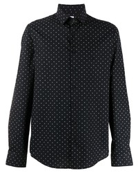 Camicia a maniche lunghe stampata nera e bianca di Calvin Klein
