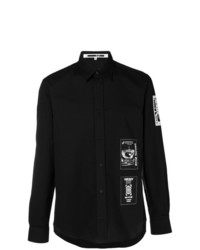 Camicia a maniche lunghe stampata nera e bianca di McQ Alexander McQueen