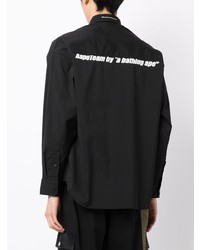 Camicia a maniche lunghe stampata nera di AAPE BY A BATHING APE