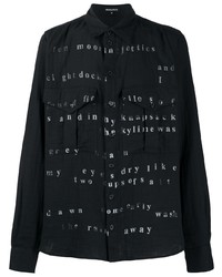 Camicia a maniche lunghe stampata nera di Ann Demeulemeester