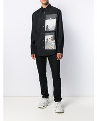Camicia a maniche lunghe stampata nera di Calvin Klein Jeans Est. 1978