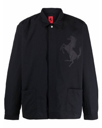 Camicia a maniche lunghe stampata nera di Ferrari