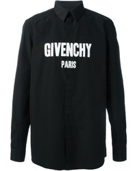 Camicia a maniche lunghe stampata nera di Givenchy