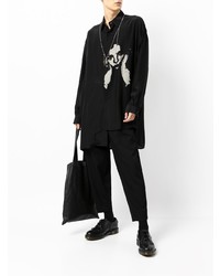 Camicia a maniche lunghe stampata nera di Yohji Yamamoto