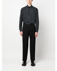 Camicia a maniche lunghe stampata nera di Karl Lagerfeld