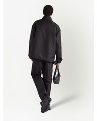 Camicia a maniche lunghe stampata nera di Prada