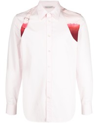 Camicia a maniche lunghe stampata rosa di Alexander McQueen