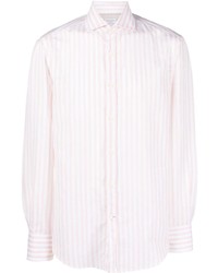 Camicia a maniche lunghe stampata rosa di Brunello Cucinelli
