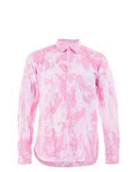Camicia a maniche lunghe stampata rosa di Comme Des Garcons Homme Plus
