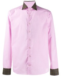 Camicia a maniche lunghe stampata rosa di Etro