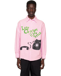 Camicia a maniche lunghe stampata rosa di Late Checkout
