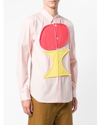 Camicia a maniche lunghe stampata rosa di Comme Des Garçons Shirt Boys
