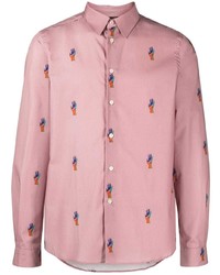 Camicia a maniche lunghe stampata rosa di PS Paul Smith