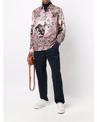 Camicia a maniche lunghe stampata rosa di Paul Smith