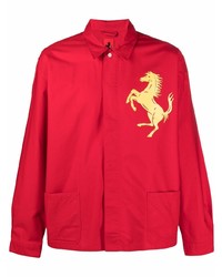 Camicia a maniche lunghe stampata rossa di Ferrari