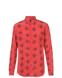 Camicia a maniche lunghe stampata rossa di Givenchy
