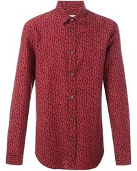 Camicia a maniche lunghe stampata rossa di Maison Margiela