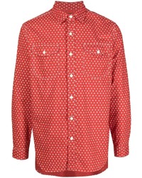 Camicia a maniche lunghe stampata rossa di Polo Ralph Lauren