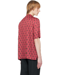 Camicia a maniche lunghe stampata rossa di Dries Van Noten