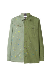 Camicia a maniche lunghe stampata verde oliva di John Elliott
