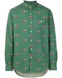 Camicia a maniche lunghe stampata verde di Polo Ralph Lauren