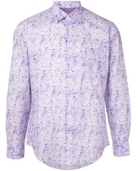 Camicia a maniche lunghe stampata viola chiaro di D'urban
