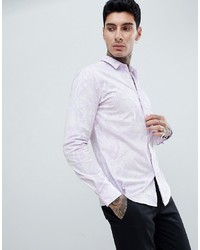 Camicia a maniche lunghe stampata viola chiaro di Twisted Tailor