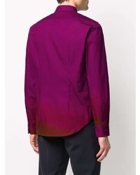 Camicia a maniche lunghe stampata viola melanzana di Paul Smith