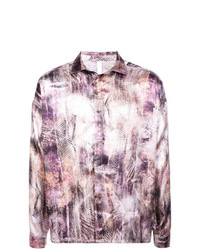 Camicia a maniche lunghe stampata viola melanzana di Cottweiler