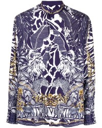 Camicia a maniche lunghe stampata viola di Camilla