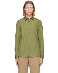 Camicia a maniche lunghe verde oliva di Burberry