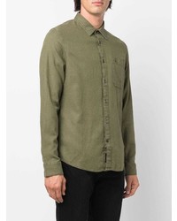 Camicia a maniche lunghe verde oliva di Calvin Klein Jeans