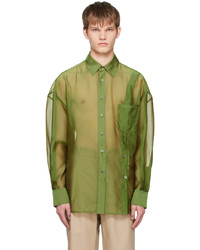 Camicia a maniche lunghe verde oliva di Feng Chen Wang