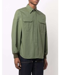 Camicia a maniche lunghe verde oliva di Alexander McQueen