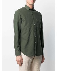 Camicia a maniche lunghe verde oliva di Aspesi