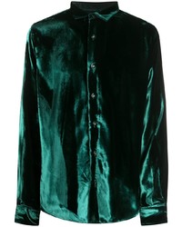 Camicia a maniche lunghe verde scuro di Ami Paris