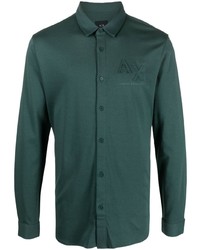Camicia a maniche lunghe verde scuro di Armani Exchange