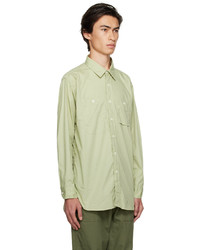 Camicia a maniche lunghe verde di Engineered Garments
