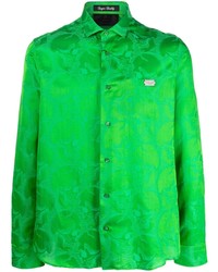 Camicia a maniche lunghe verde di Philipp Plein